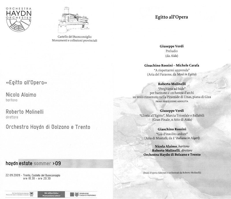 Roberto Molinelli dirige l'Orchestra Haydn in una sua prima assoluta